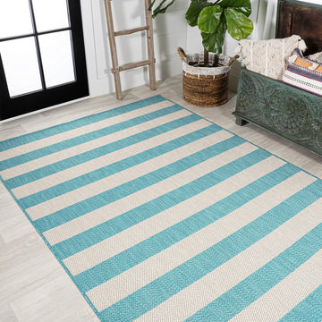 Negril Two-tone Wide Stripe Indoor/outdoor Area Rug